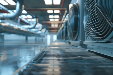 Poster - Air conditioning units installed in a building, providing cooling and ventilation systems