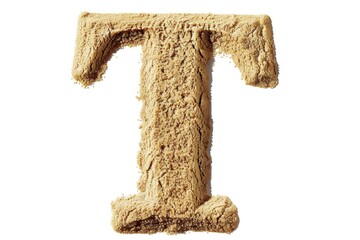 Wall Mural - An artistic representation of a letter 't' constructed from bread