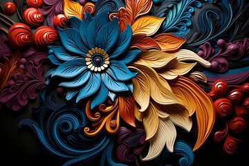 Sticker - Intricate Color Palette Background Description: A background displaying an intricate arrangement of colors and textures, producing a visually stunning and dynamic effect. Keywords: Intricate,