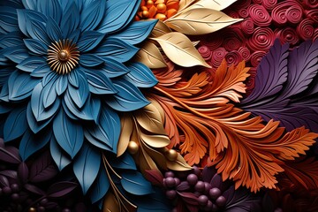 Sticker - Intricate Color Palette Background Description: A background displaying an intricate arrangement of colors and textures, producing a visually stunning and dynamic effect. Keywords: Intricate,