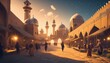© hassan - view of the arabian city at sunset