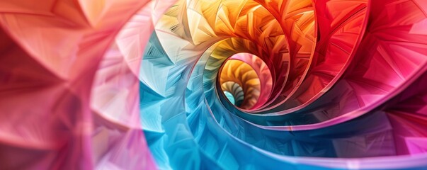 Wall Mural - Abstract background with colorful swirl forming an endless tunnel