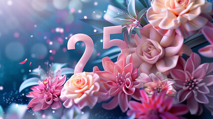 Wall Mural - card with number 25