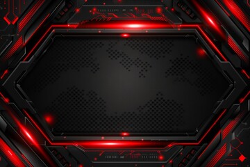 Poster - Unique abstract black and red geometric banner design for striking visual impact