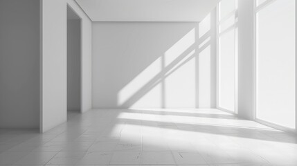 Wall Mural - White Empty Room with Light