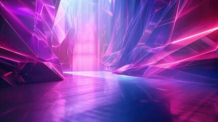 Wall Mural - Vibrant abstract visualization of data particles in motion, showcasing a blend of blue and pink lines. AIG53M