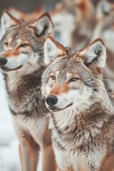  close-up of wolves. Selective focus
