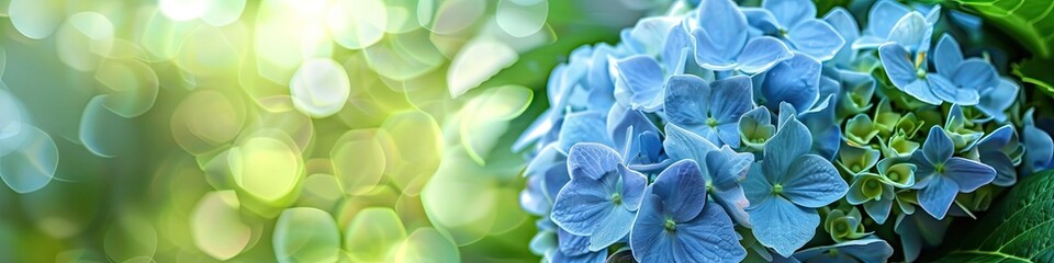 Wall Mural - close-up of a beautiful hydrangea. Selective focus