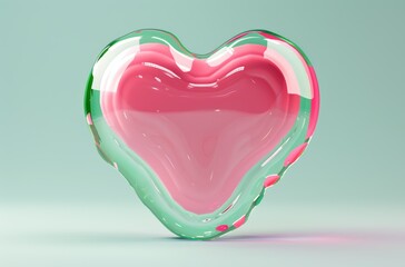 Poster - Vibrant heart-shaped glass sculpture