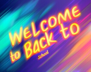 welcome back to school isolated template background on the triangular shape backgorund with abstract background written with the golden color school decoration background for the child background 