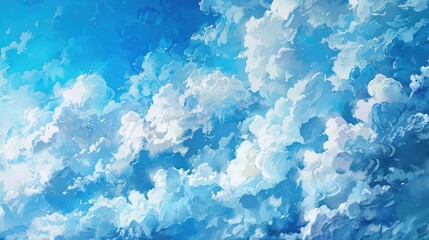Wall Mural - Sky with clouds in shades of blue