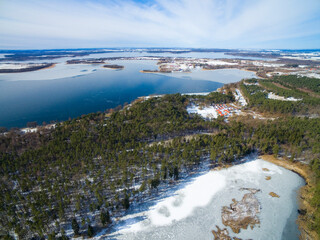 Sticker - Frozen Swiecajty lake, Mazury, Poland