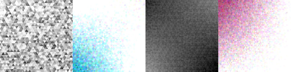 Poster - Abstract triangle polygon background set