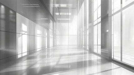 Aufkleber - A modern interior space with a minimalist design, featuring white walls and geometric shapes, ideal for creative projects.