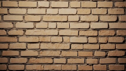 Wall Mural - Ecru color old brick wall texture background
