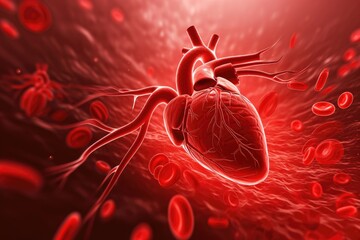 Aufkleber - a heart with blood flowing through it, Cardiovascular disease Conditions affecting the heart and blood vessels