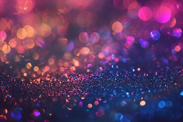 Poster - a blurry background with a blue and purple color, background with holographic glitter and bokeh lights