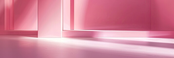 Poster - Minimalist Pink Room With Light and Shadow