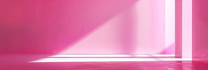 Poster - Minimalist Pink Room With Light and Shadow