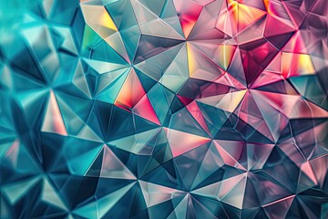Aufkleber - a computer screen with a world map on it, Geometric patterns with Glassmorphism effect on background