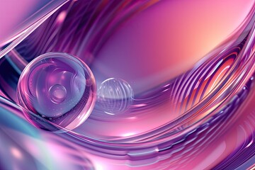 Poster - a close up of a purple and pink abstract painting, Presentation background with Glassmorphism style ellipses