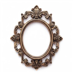 A conceptual background with an ornate antique frame, isolated with room for text on a clean backdrop