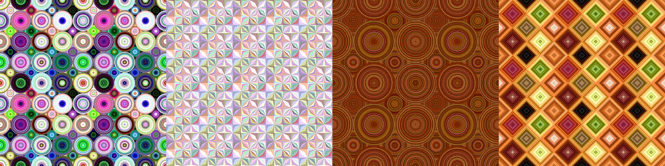Poster - Seamless color geometric pattern set
