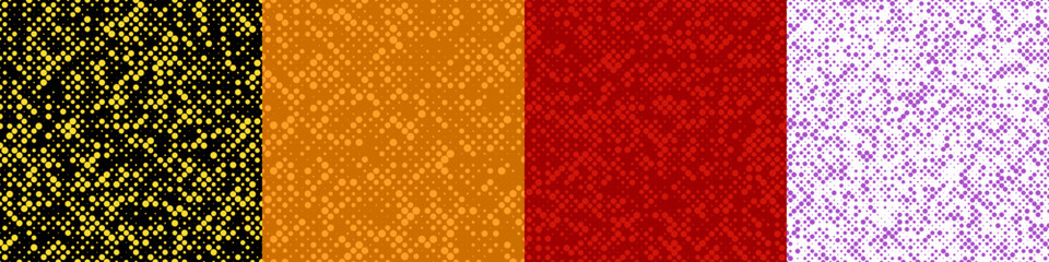 Poster - Abstract random halftone dot pattern set