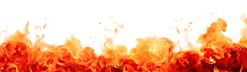 Wall Mural - Bright and dynamic fire flames, cut out