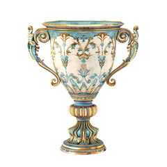 Wall Mural - Ornate blue and gold vintage trophy cup, cut out