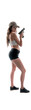 © John - Young Female Agent in Casual Outfit with Gun Isolated on Transparent Background