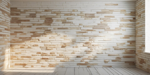 Wall Mural - very old clean brick texture wall background for text