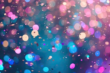 Poster - a blurry photo of a colorful background, Craft a vibrant confetti-filled celebration with dynamic disco lights