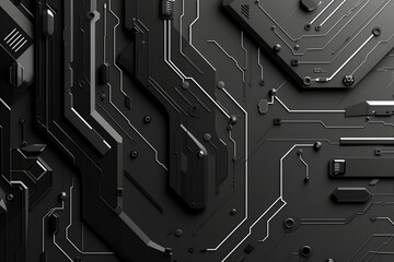 Poster - Technology in science tech with abstract background. Design concept in digital motherboard. Computer circuit with hardware processor. Pattern engineering texture for communication.