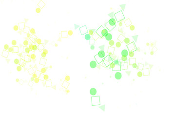 Wall Mural - Light Green, Yellow vector pattern with polygonal style with circles.