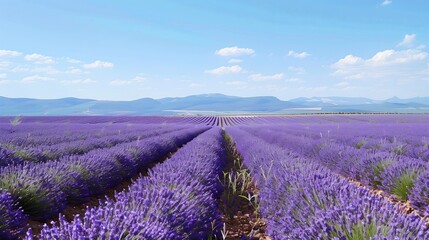 Wall Mural - Lavender fields in France. Purple nature, summer bloom. Provence outdoors, violet flowers. Rural beauty, blooming landscape. Aromatherapy fragrance, colorful fields. Valensole