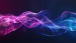 © Mamstock - Purple magenta pink blue abstract color wave black background grainy texture banner website header design