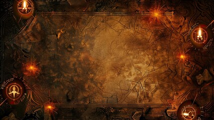 Wall Mural - dungeons and dragons adventure background wallpaper with a simple center but complex on the borders