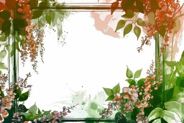 Wall Mural - Floral frame with lots of copy space