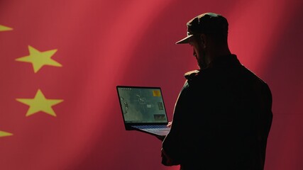 Poster - chinese soldier using radar detecting ballistic missile attacks and conducting general space surveil