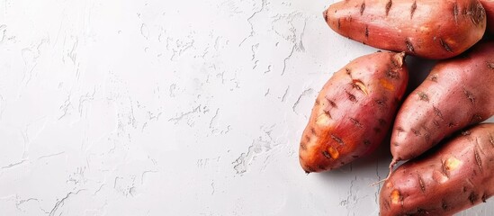 Sticker - Sweet potato on a blank white background perfect for copy space image.