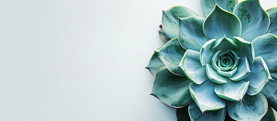 Canvas Print - A stunning succulent plant on a white background in a long banner with ample copy space image.