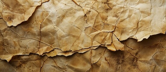 Wall Mural - Aged paper with wrinkles, set against a simple backdrop with copy space image.