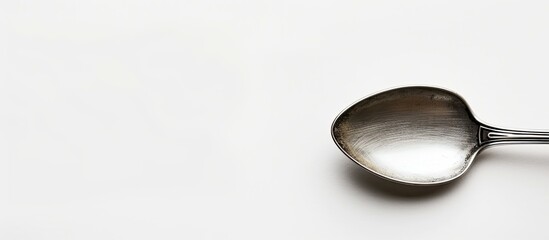 Wall Mural - Spoon positioned on a white background with a path for copy space image.