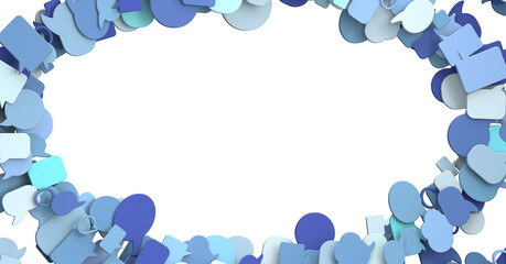 Aufkleber - 3D rendering flying email icon and web flying