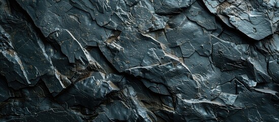 Poster - Dark rock texture on a black grunge background, suitable for a copy space image.