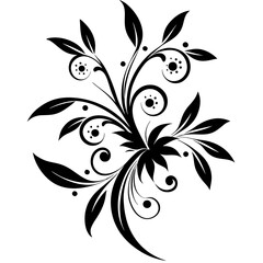 Vector decorative floral design isolated white background (4)