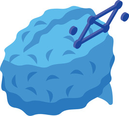 Poster - Blue human brain generating new neural connections, concept of artificial intelligence development