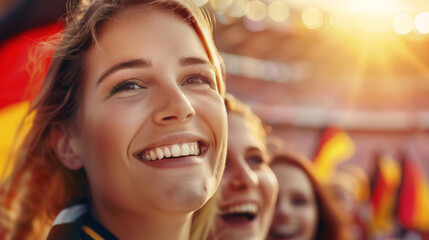 Wall Mural - A woman with a big smile on her face, German people in Germany