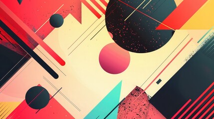 Poster - Bold geometric shapes and lines creating a dynamic and modern abstract background